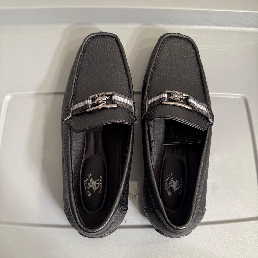 Beverly Hills Polo Club Black Loafers with Silver Accent - Picture 2 of 16